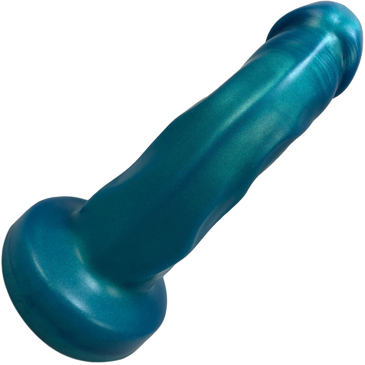 Splendid Dual-Density Silicone Dildo By Uberrime - Medium, Mermaid Blue