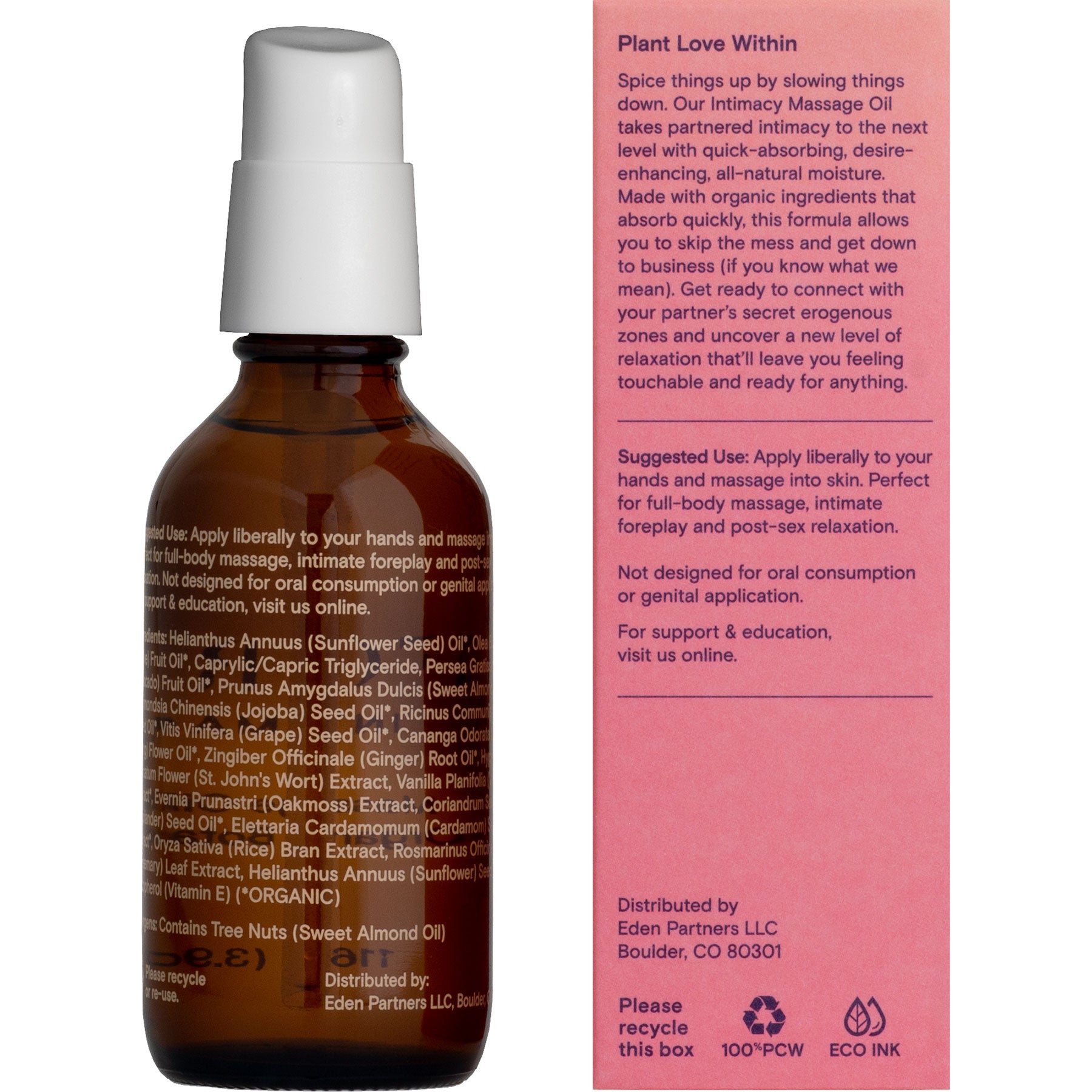 Foria Intimacy Massage Oil with Organic Botanicals 3.9 fl oz