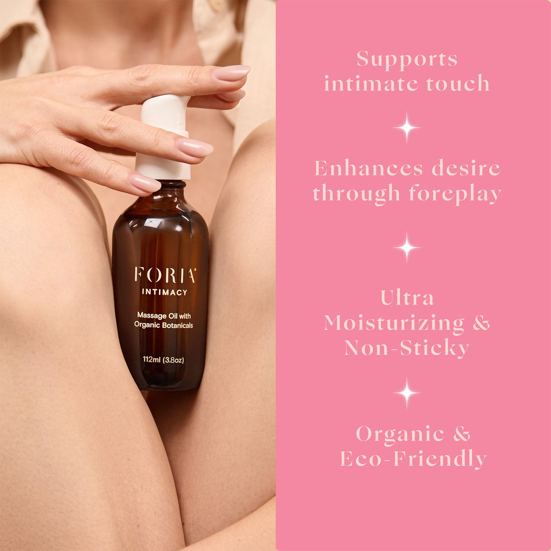 Foria Intimacy Massage Oil with Organic Botanicals 3.9 fl oz