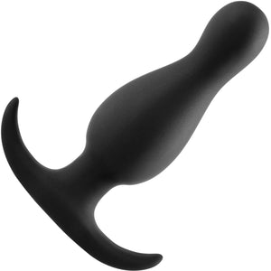 Anal Adventures Platinum Curve Silicone Butt Plug By Blush - Black