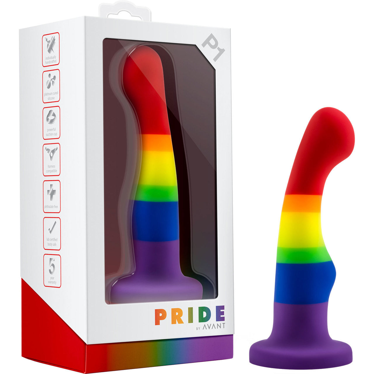 Avant Pride P1 Freedom Silicone Dildo With Suction Cup Base By Blush