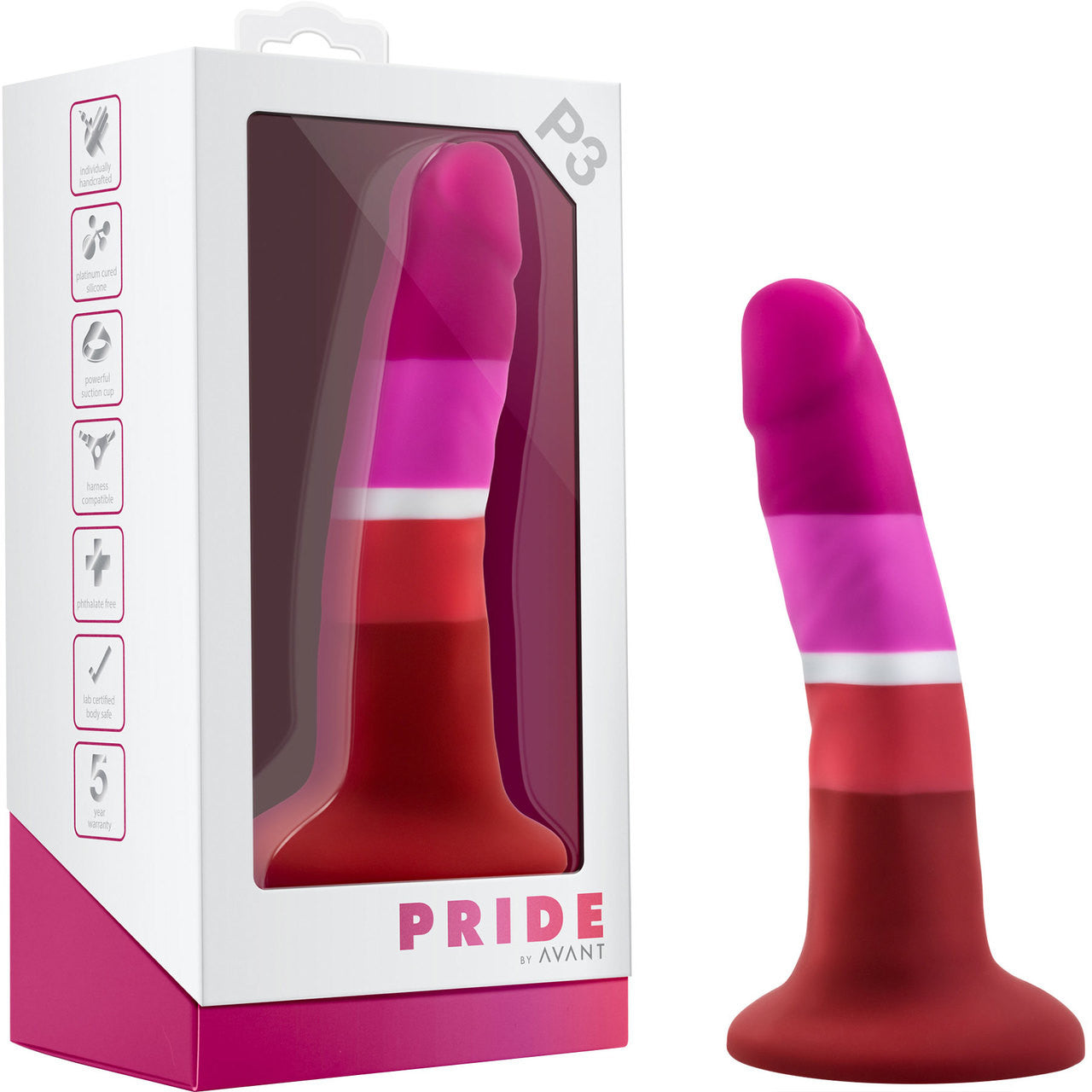 Avant Pride P3 Beauty Silicone Dildo With Suction Cup Base By Blush