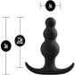 Anal Adventures Platinum Beaded Silicone Butt Plug By Blush - Black