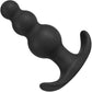 Anal Adventures Platinum Beaded Silicone Butt Plug By Blush - Black