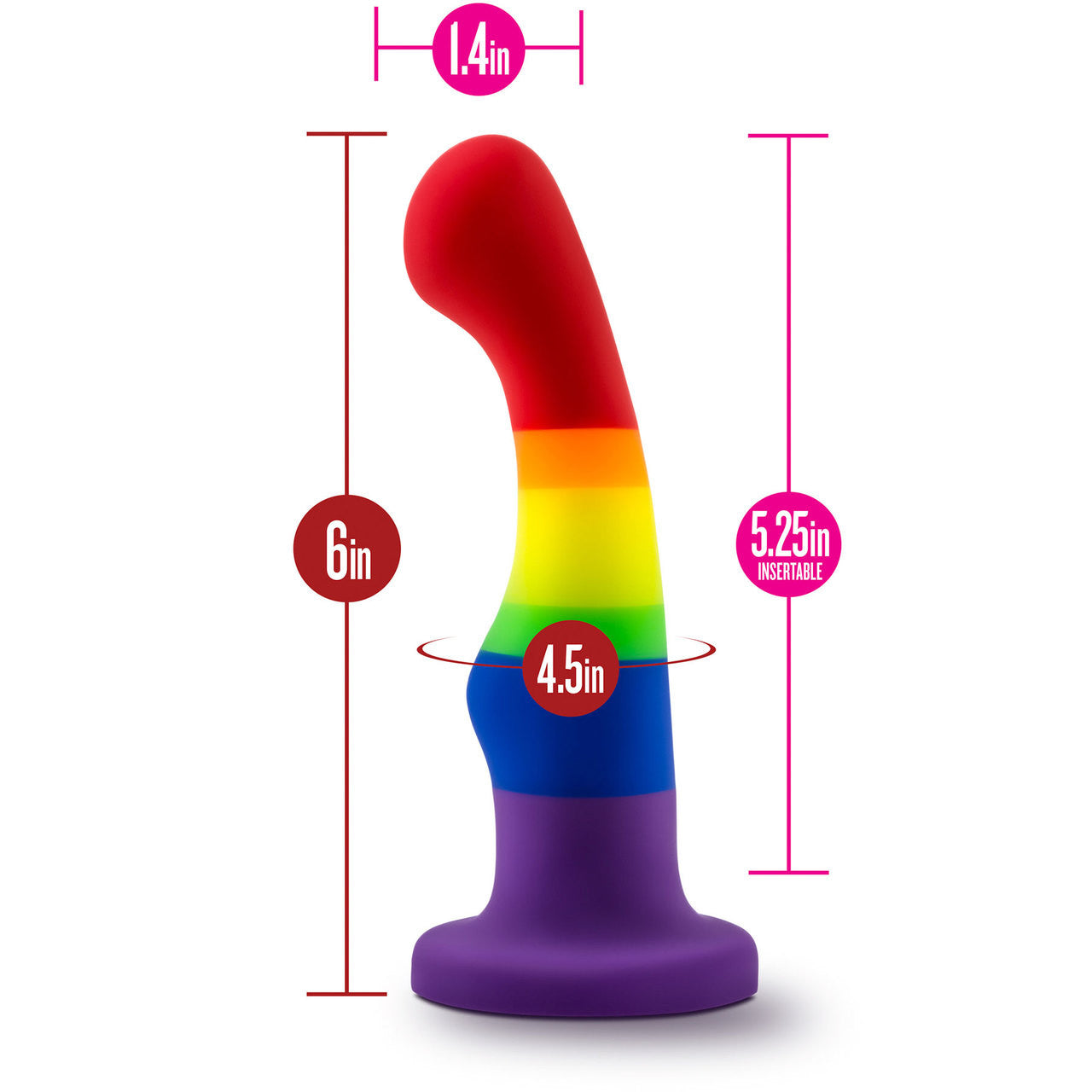 Avant Pride P1 Freedom Silicone Dildo With Suction Cup Base By Blush