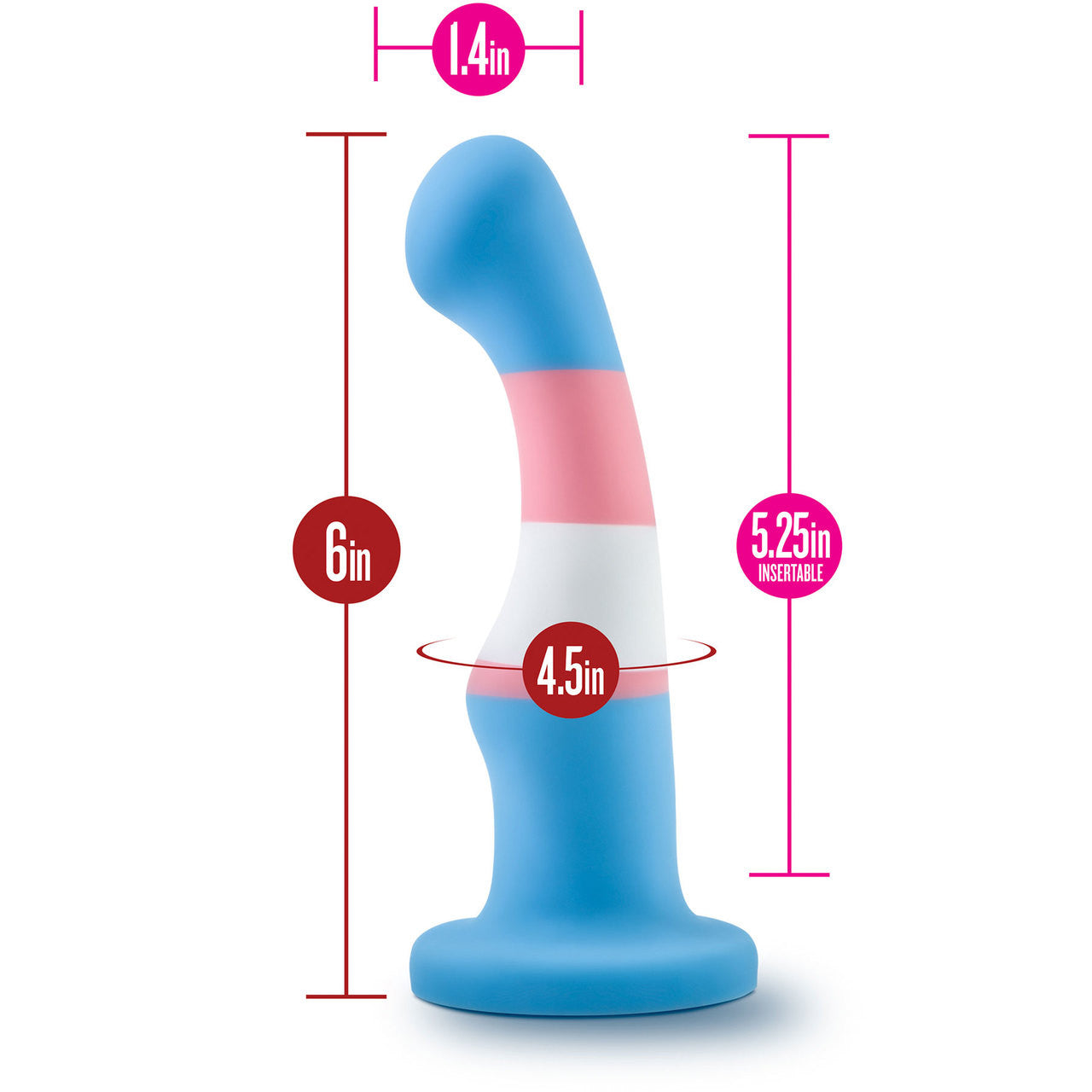 Avant Pride P2 True Blue Silicone Dildo With Suction Cup Base By Blush