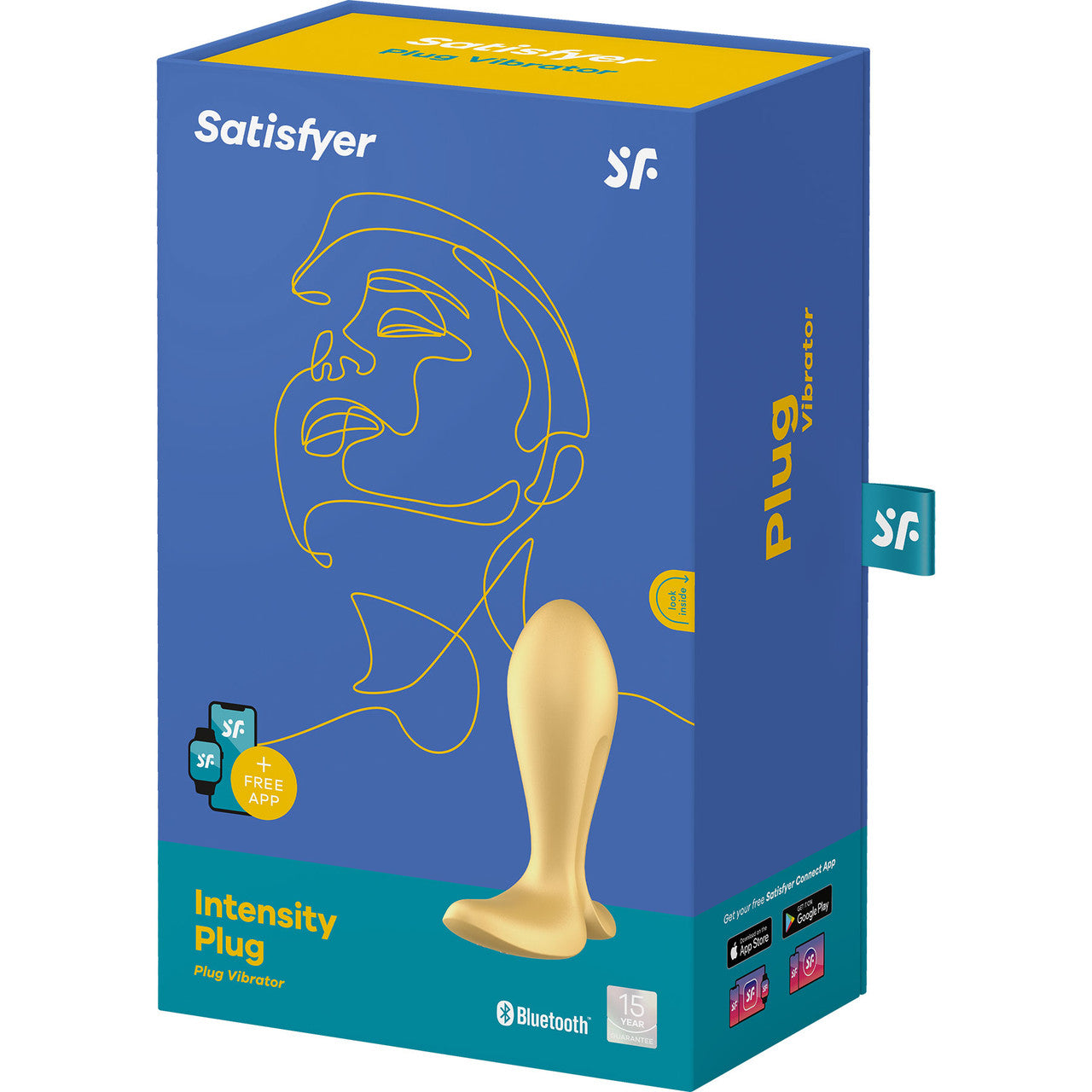 Satisfyer Intensity Plug Rechargeable Vibrating App Enabled Butt Plug - Gold