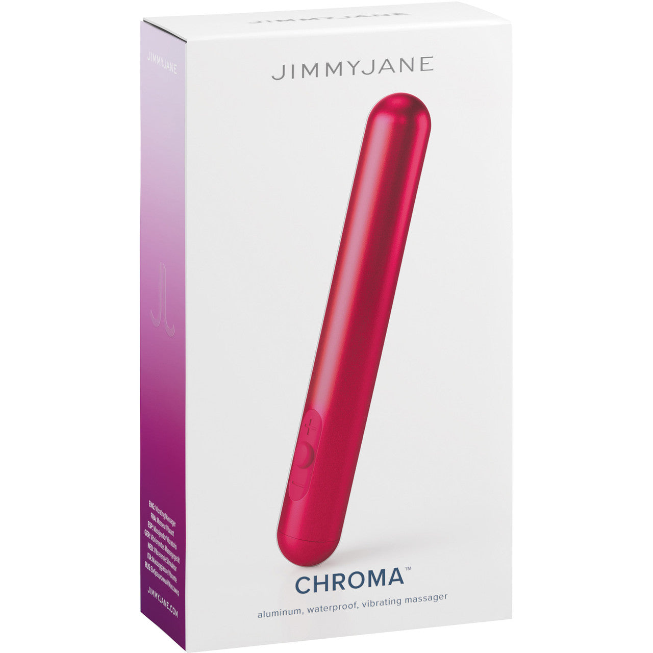 JimmyJane Chroma Rechargeable Aluminum Waterproof Vibrating Massager - Pink