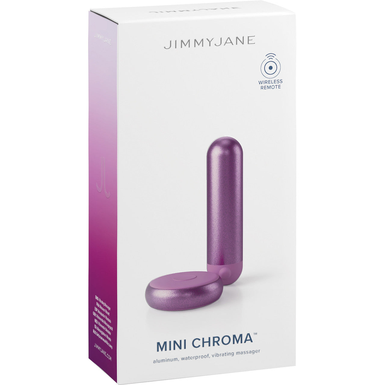 JimmyJane Mini Chroma Rechargeable Aluminum Waterproof Bullet Vibrator With Remote - Purple