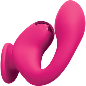 JimmyJane Dual Gripp Waterproof Rechargeable Silicone Dual Stimulation Vibrator - Pink