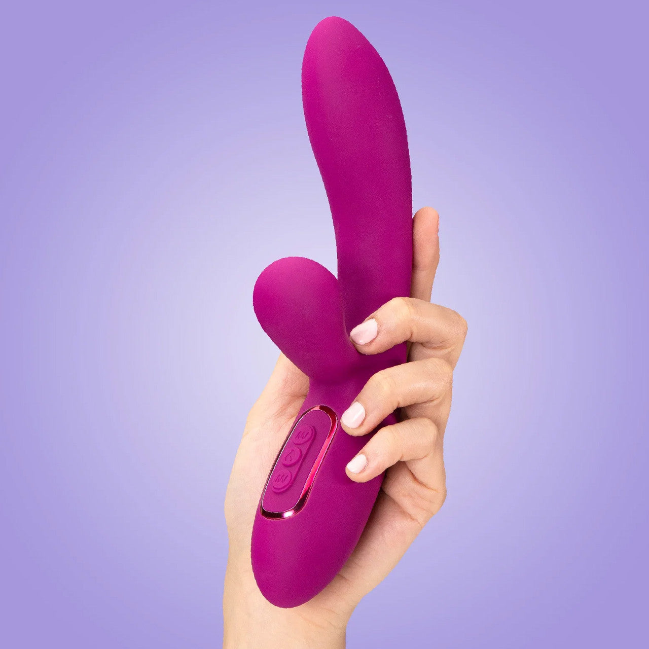 JimmyJane Solis Rabbit Rechargeable Waterproof Silicone Rabbit Vibrator - Fuchsia