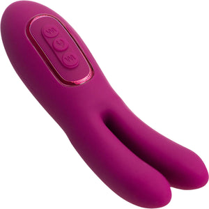 JimmyJane Solis Ascend 2 PRO Rechargeable Silicone Warming Dual Clitoral Vibrator - Fuchsia