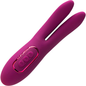 JimmyJane Solis Ascend 2 PRO Rechargeable Silicone Warming Dual Clitoral Vibrator - Fuchsia