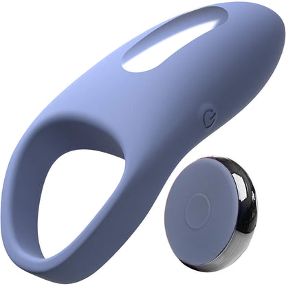 JimmyJane Tarvos Rechargeable Waterproof Silicone Vibrating Cock Ring With Remote - Blue