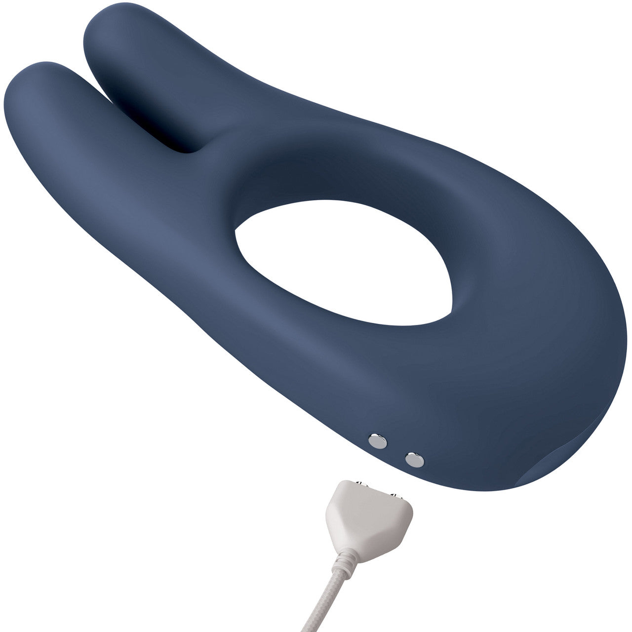 JimmyJane Deimos Rechargeable Waterproof Silicone Dual Vibrator Cock Ring With Remote - Blue