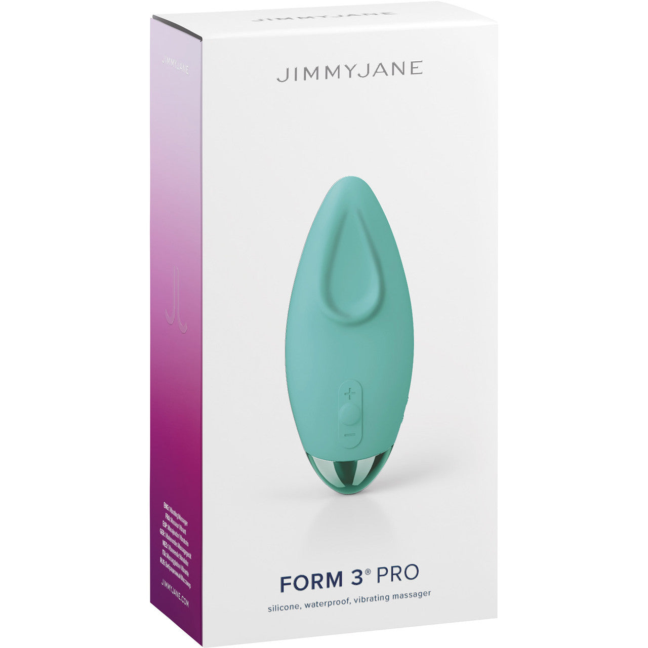 JimmyJane Form 3 Pro Rechargeable Lay-On Silicone Clitoral Vibrator - Teal