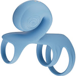 SVibe Snail Jovi Arc Couples Ring Silicone Vibrating Cock Ring With Remote - Blue Haze