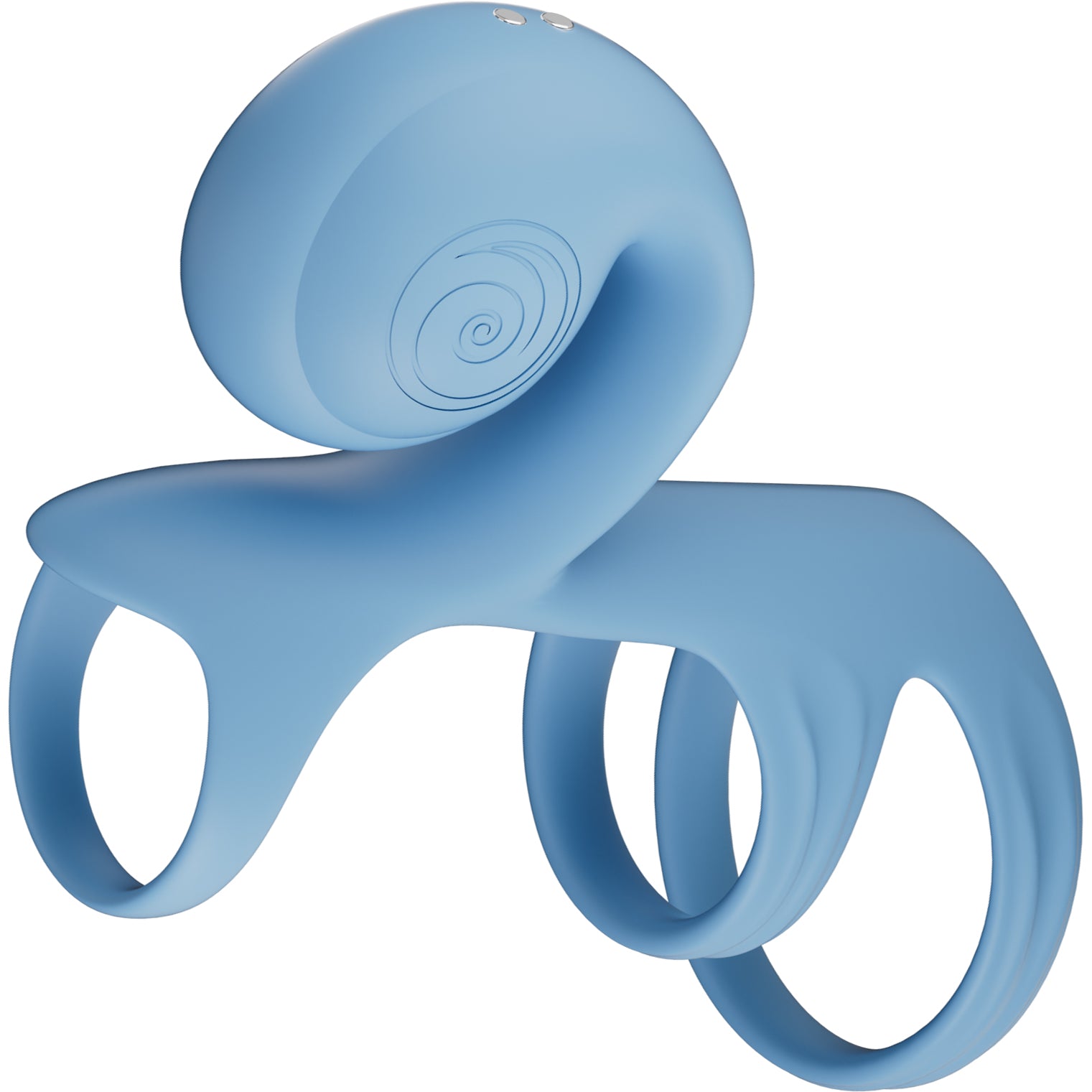 SVibe Snail Jovi Arc Couples Ring Silicone Vibrating Cock Ring With Remote - Blue Haze