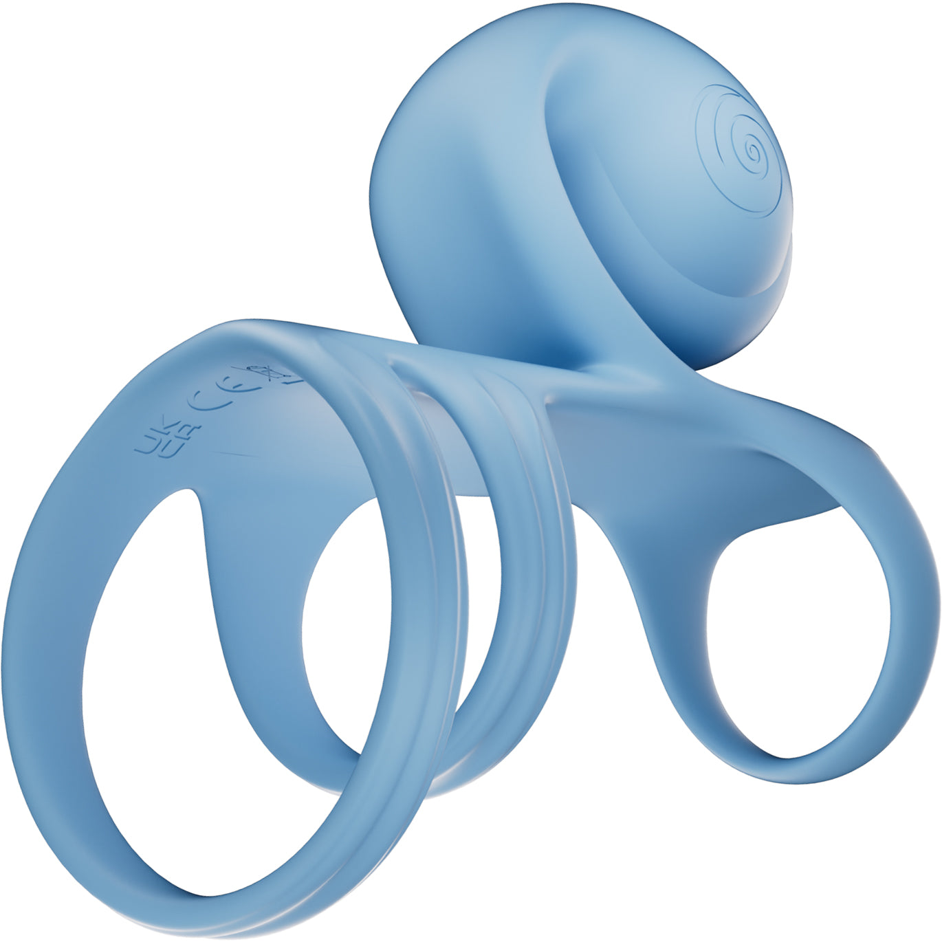 SVibe Snail Jovi Arc Couples Ring Silicone Vibrating Cock Ring With Remote - Blue Haze