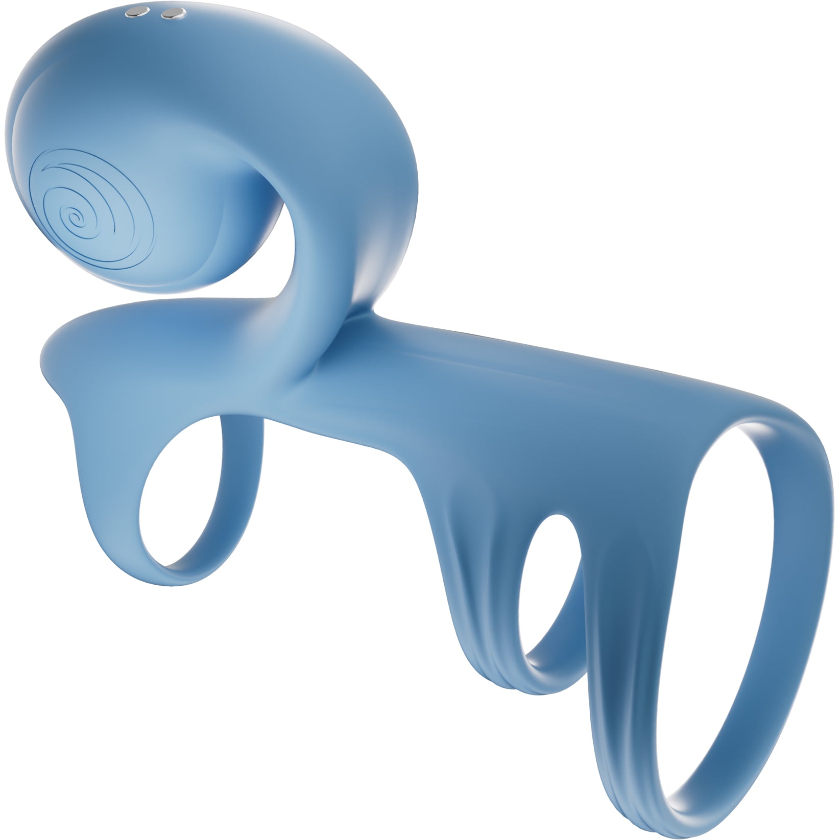 SVibe Snail Jovi Arc Couples Ring Silicone Vibrating Cock Ring With Remote - Blue Haze