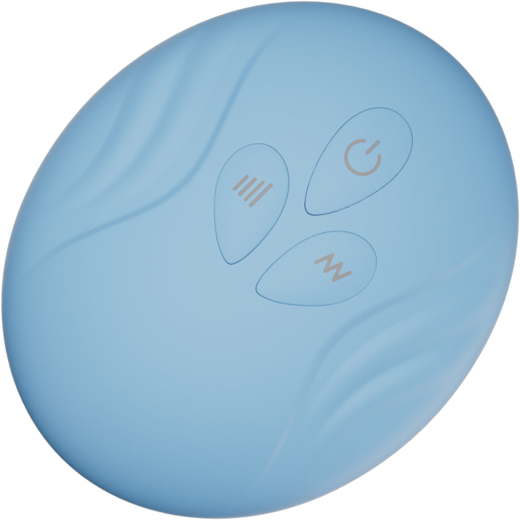 SVibe Snail Jovi Arc Couples Ring Silicone Vibrating Cock Ring With Remote - Blue Haze