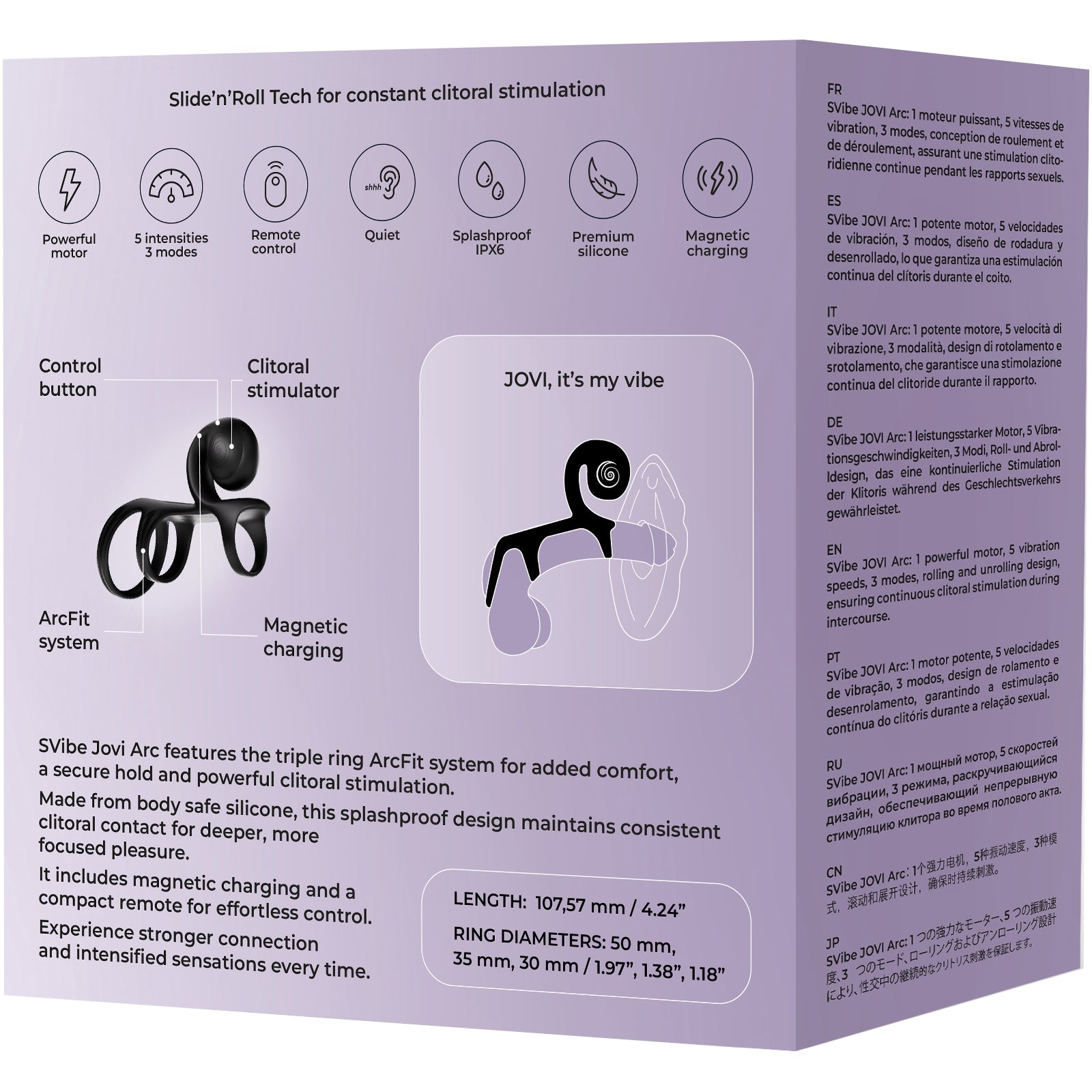 SVibe Snail Jovi Arc Couples Ring Silicone Vibrating Cock Ring With Remote - Nior Haze