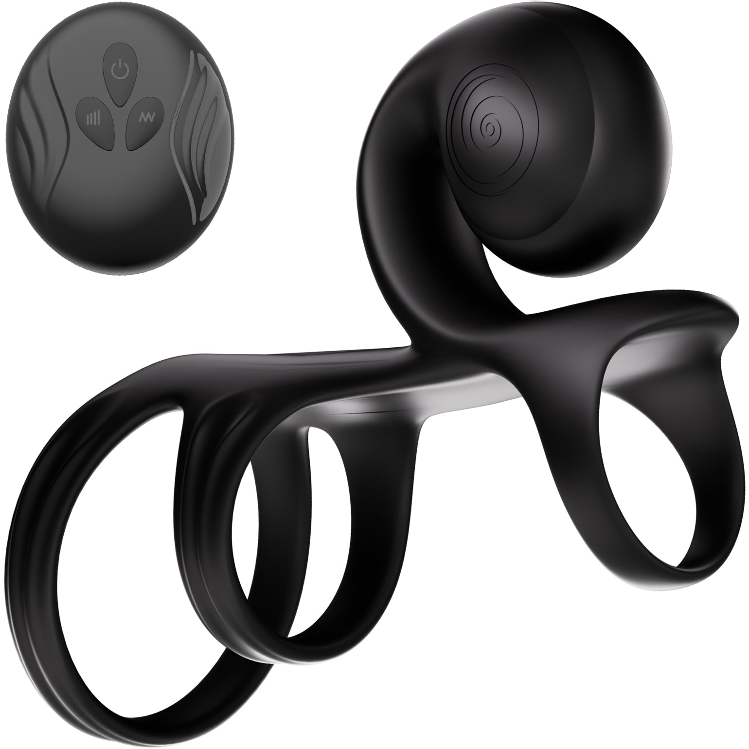 SVibe Snail Jovi Arc Couples Ring Silicone Vibrating Cock Ring With Remote - Nior Haze