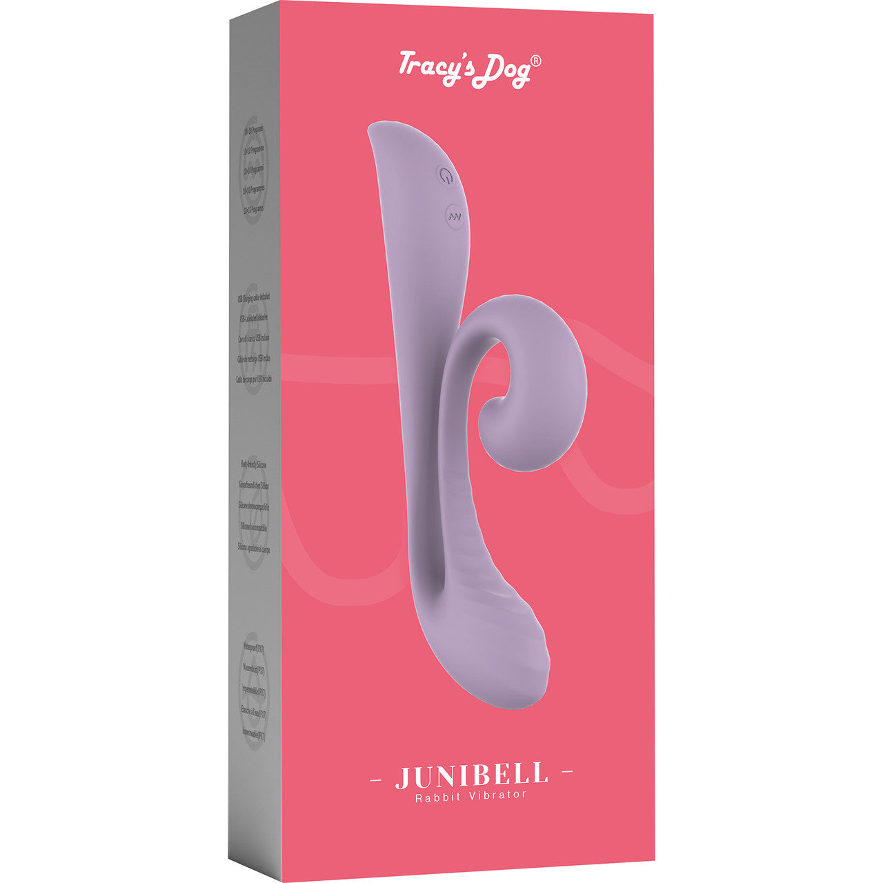 Tracy's Dog Junibell Rechargeable Waterproof Silicone Flexible Dual Stimulation Vibrator - Purple