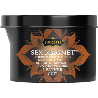 Kama Sutra Sex Magnet Pheromone Massage Candle - Leather - 6 oz
