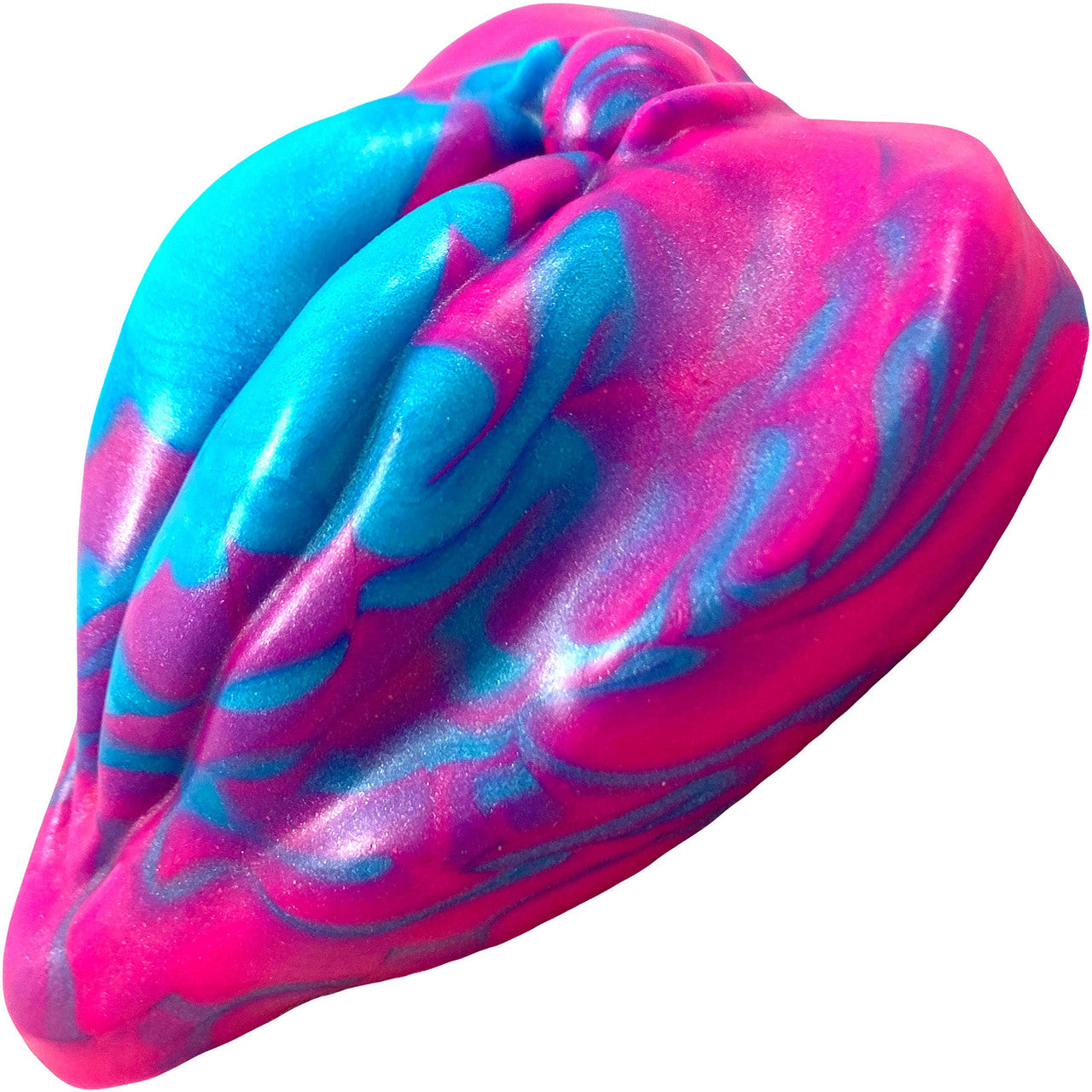 The LaBae Platinum Silicone Labia Heart Shaped Grinder By Uberrime - Indigo To Pink