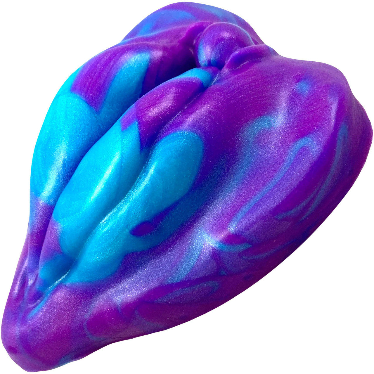 The LaBae Platinum Silicone Labia Heart Shaped Grinder By Uberrime - Indigo To Violet