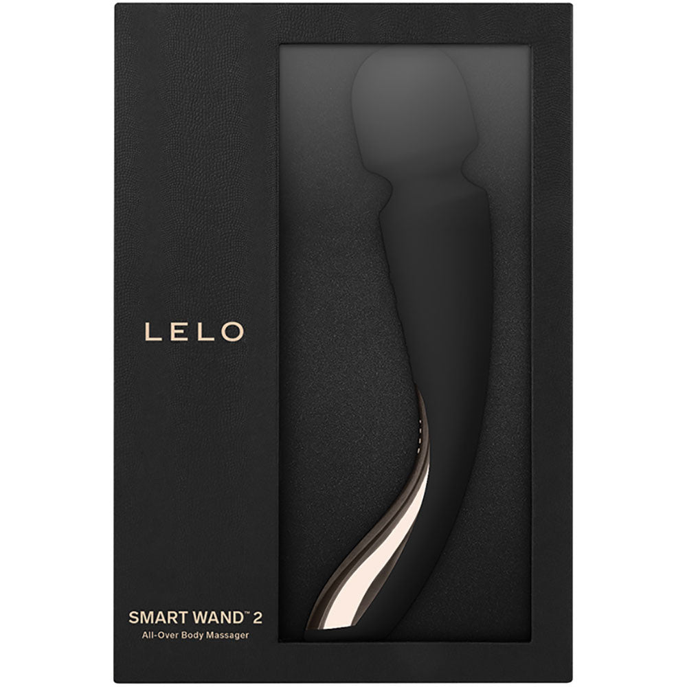 LELO Smart Wand 2 Medium Rechargeable Wand Style Vibrator - Black LELO Smart Wand 2 Medium Rechargeable Wand Style Vibrator - Black