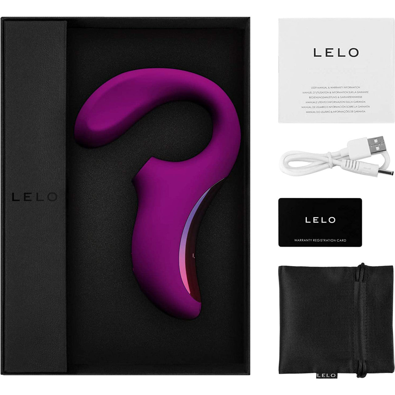 LELO ENIGMA Rechargeable Silicone Dual Stimulation Pressure Wave Vibrator - Deep Rose