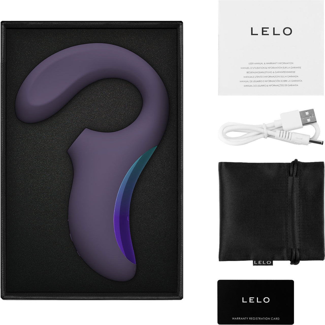 LELO ENIGMA Wave Rechargeable Silicone Multi Stimulation Pressure Wave Vibrator - Cyber Purple