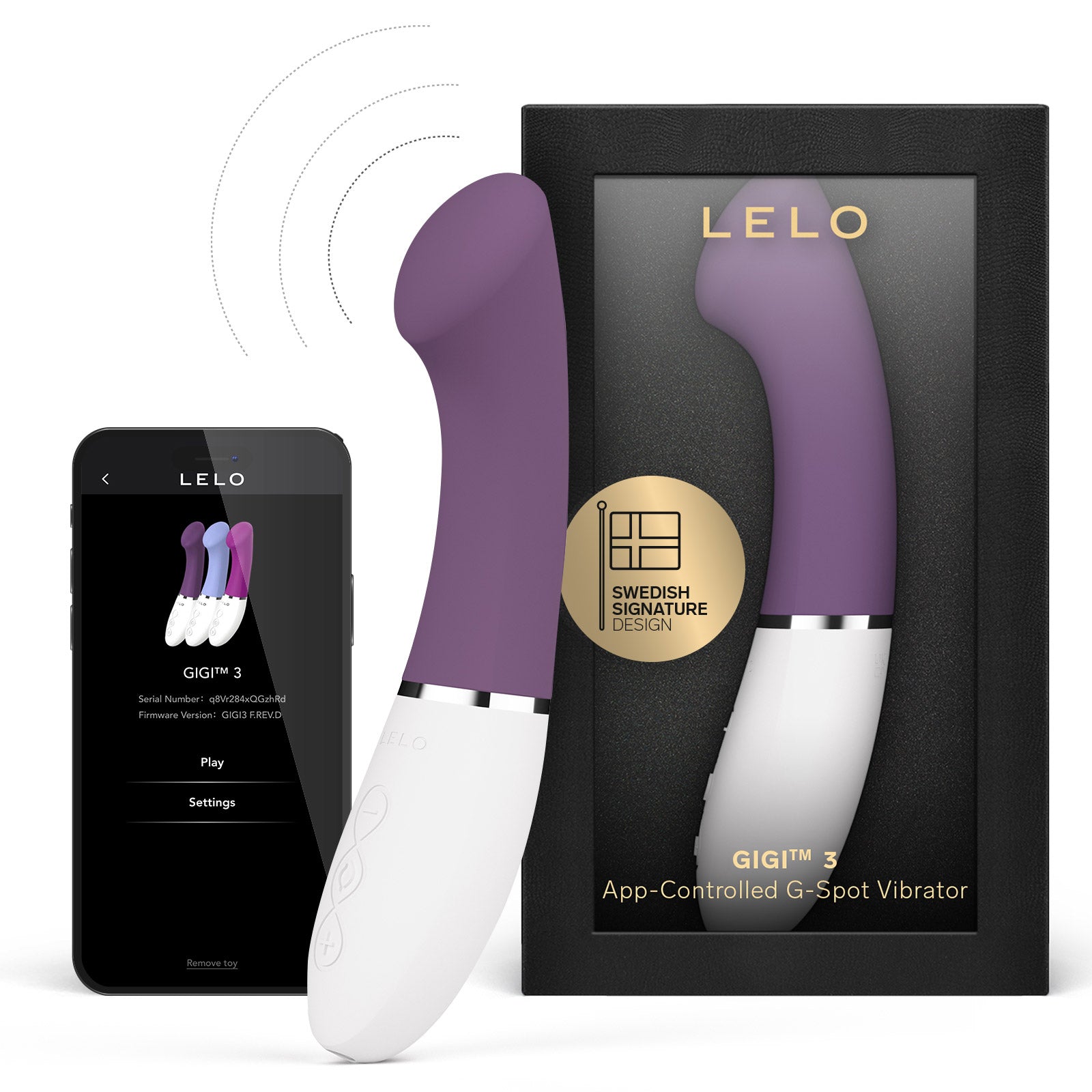 LELO GIGI™ 3 App-Controlled Waterproof Silicone G-Spot Vibrator - Plum