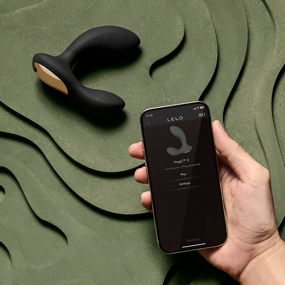 LELO HUGO 2 Rechargeable Waterproof Silicone App Controlled Prostate Massager - Black