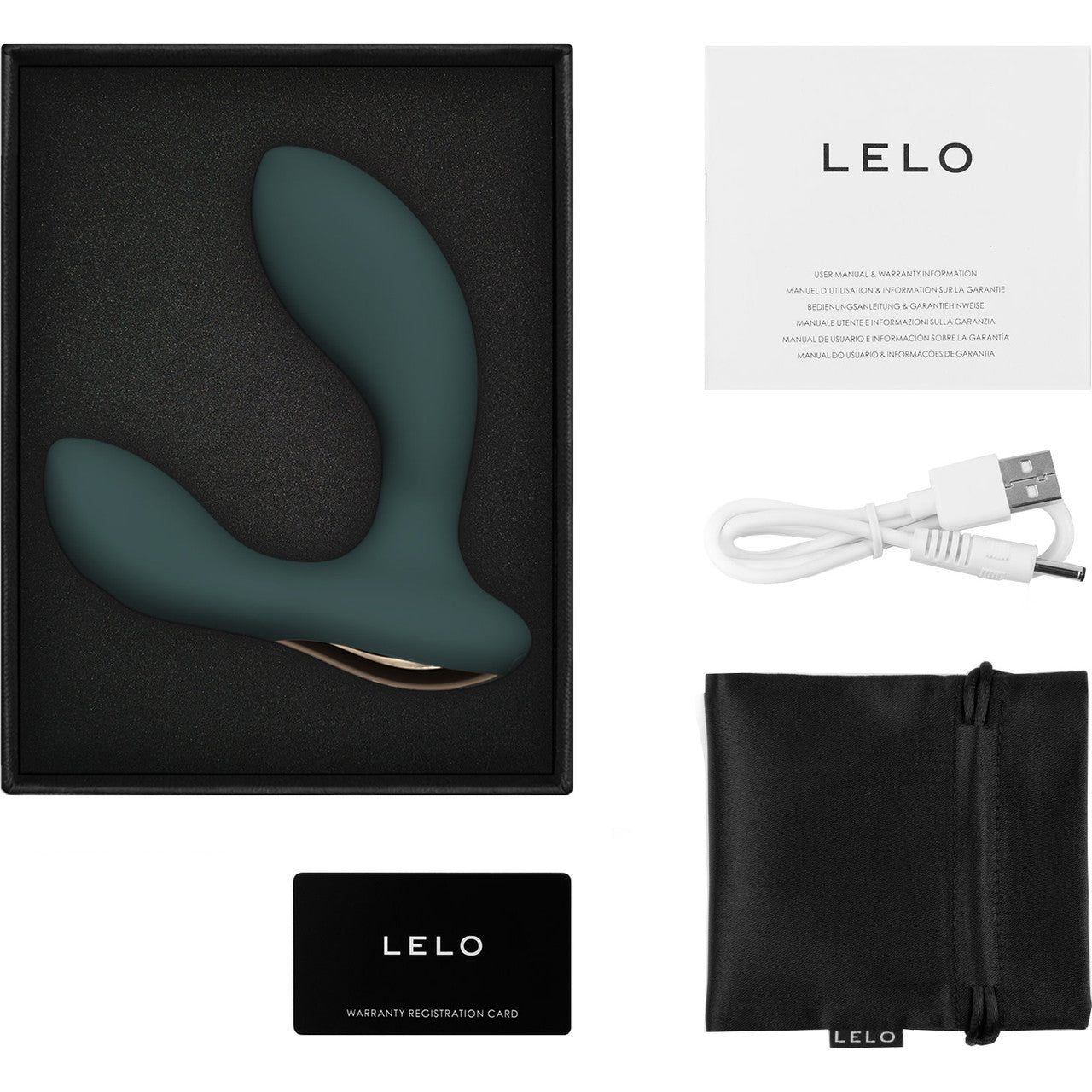 LELO HUGO 2 Rechargeable Waterproof Silicone App Controlled Prostate Massager - Green