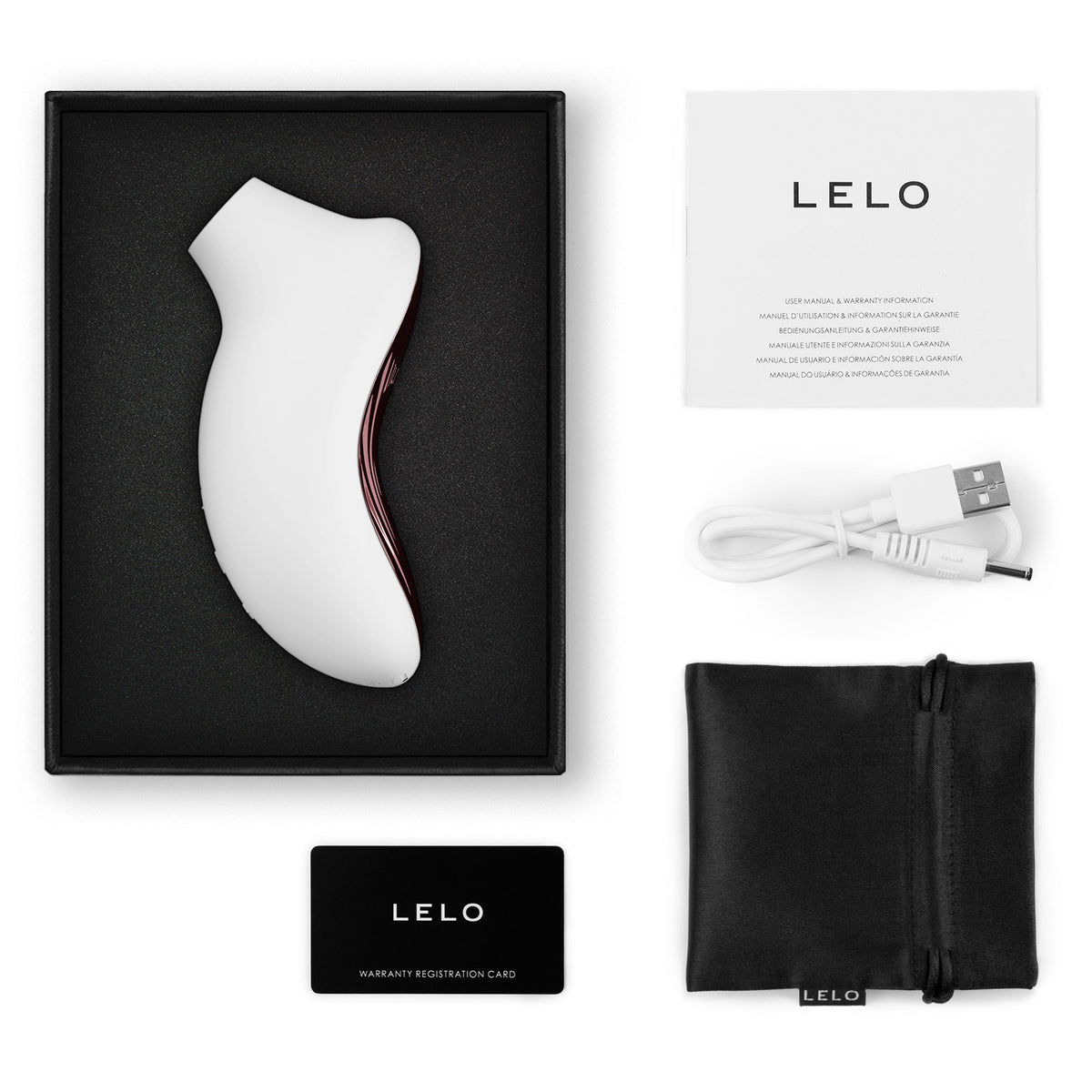 LELO SONA™ 3 Waterproof Rechargeable Silicone Sonic Clitoral Massager - Cream