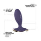 LELO SURFER™ 2 Premium App-Connected Unisex Vibrating Anal Plug - Cyber Purple