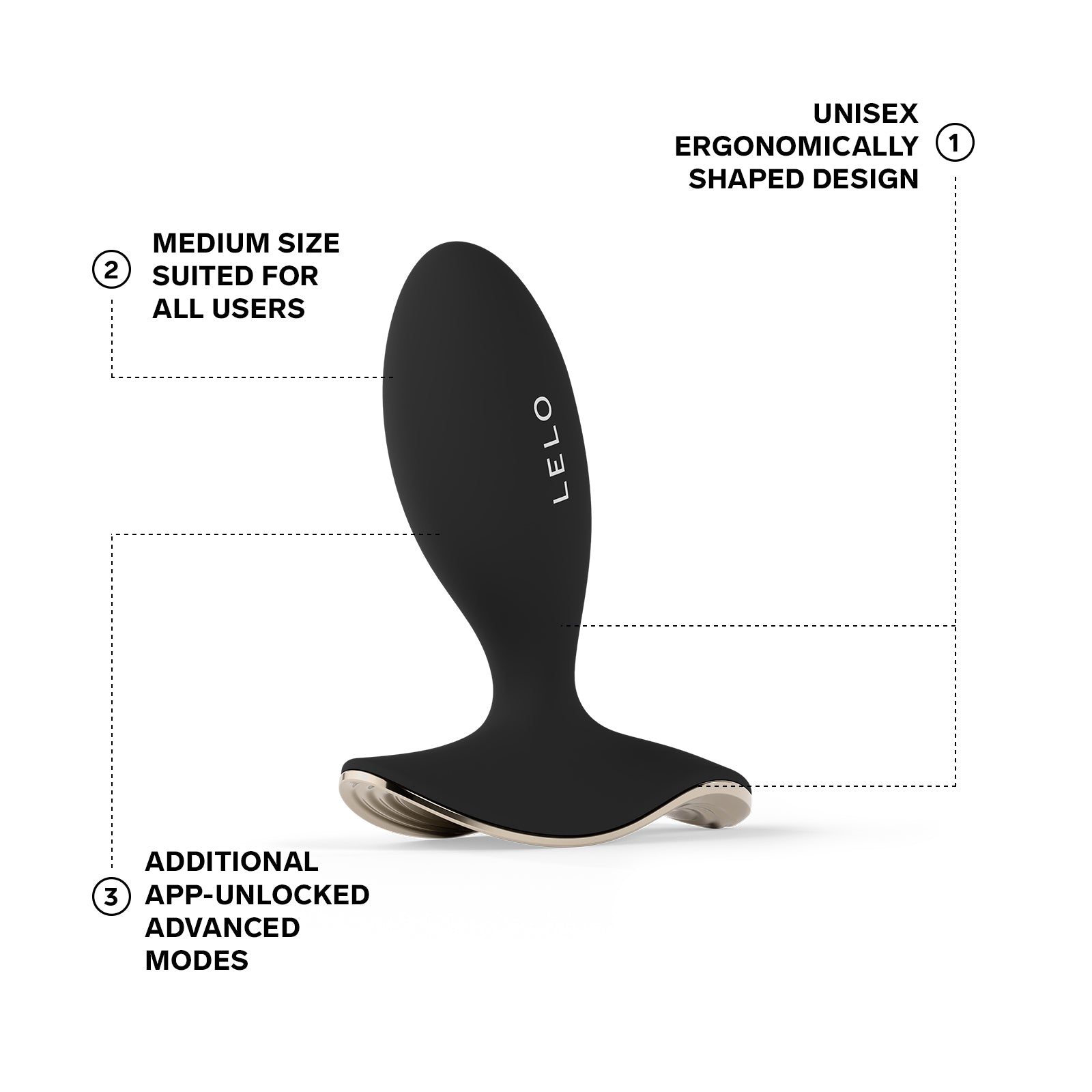 LELO SURFER™ 2 Premium App-Connected Unisex Vibrating Anal Plug - Black
