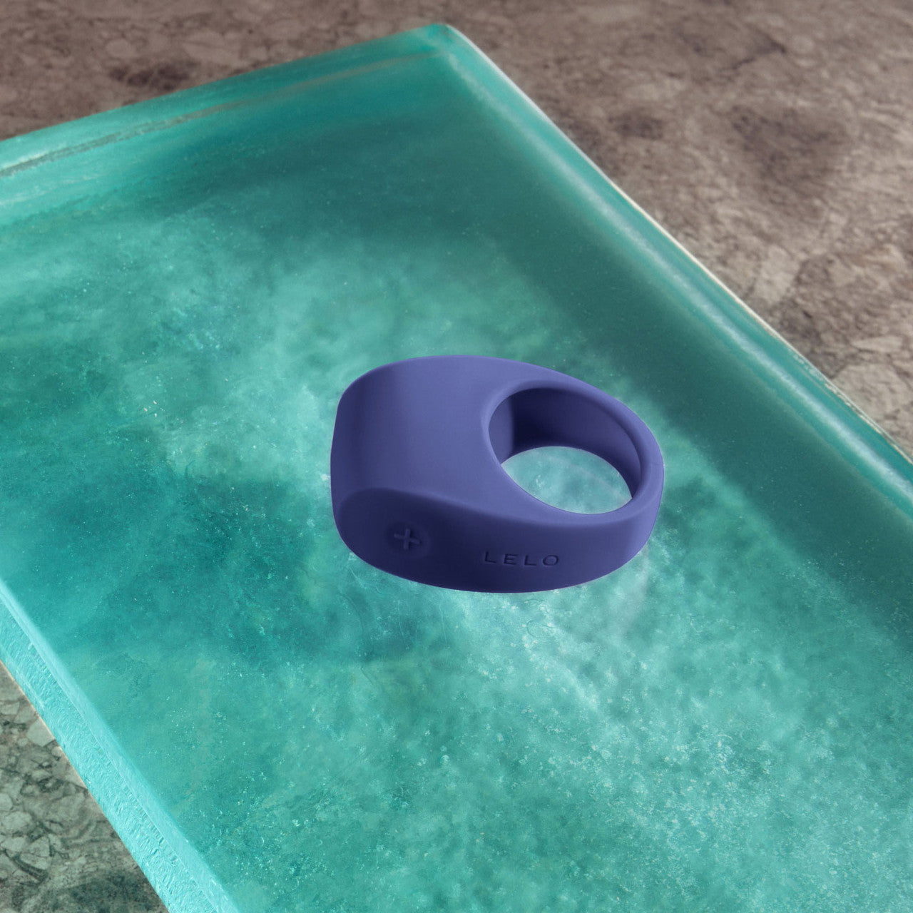 LELO TOR 3 Silicone Waterproof Rechargeable App Enabled Vibrating Cock Ring - Base Blue