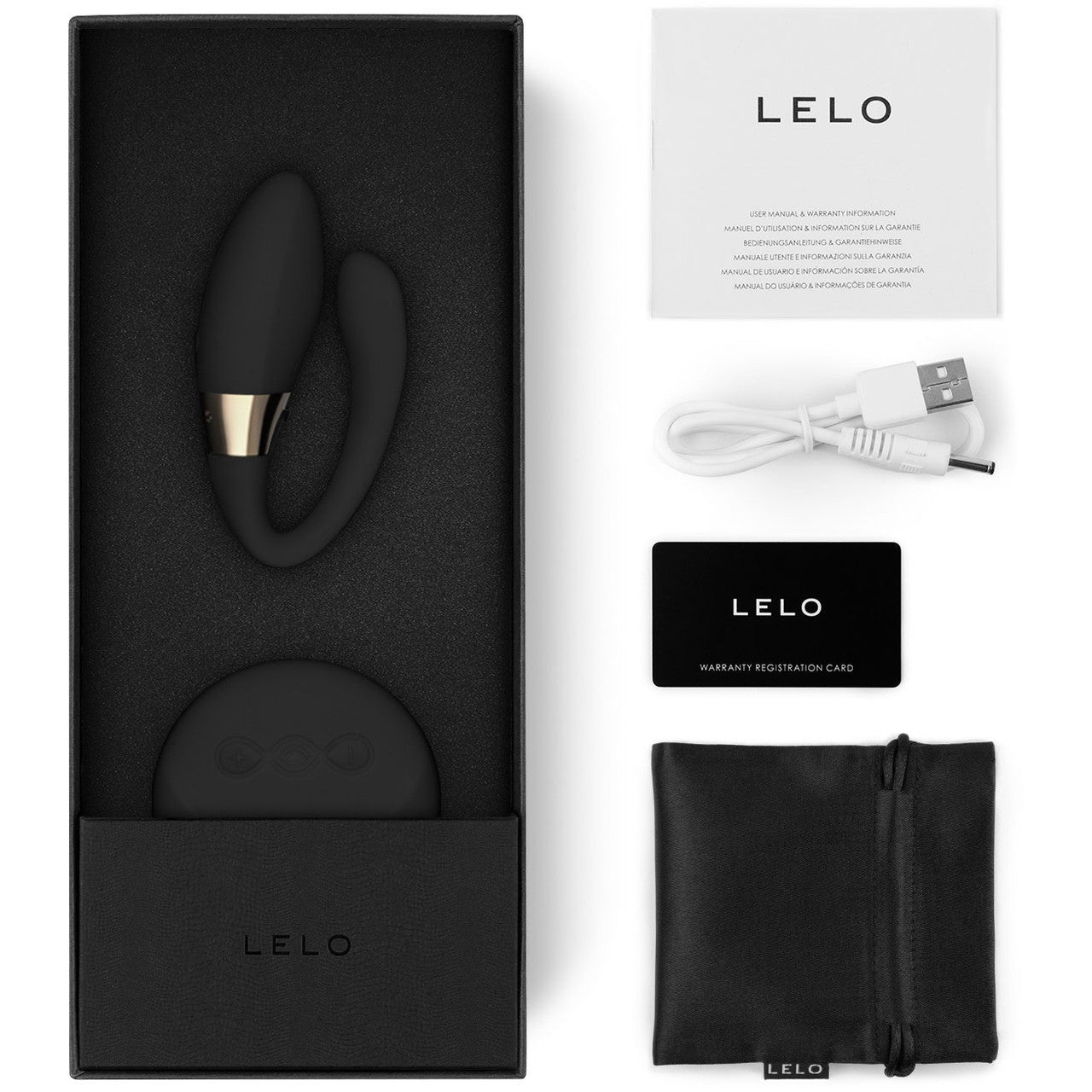 LELO TIANI Duo Rechargeable Silicone Waterproof Couples Vibrator With Remote - Black