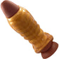 Deep Fantasies Leviathan Platinum Silicone Penis Sheath - Large, Gold