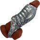 Deep Fantasies Leviathan Platinum Silicone Penis Sheath - Medium, Silver