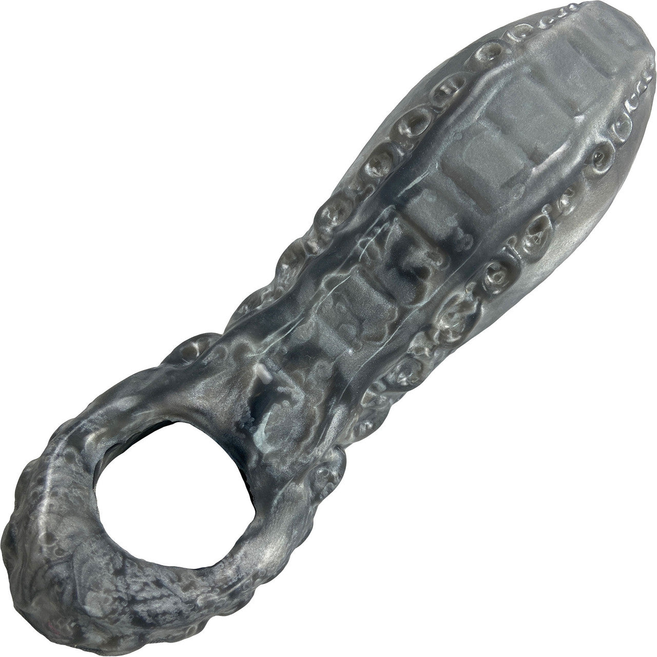 Deep Fantasies Leviathan Platinum Silicone Penis Sheath - Medium, Silver