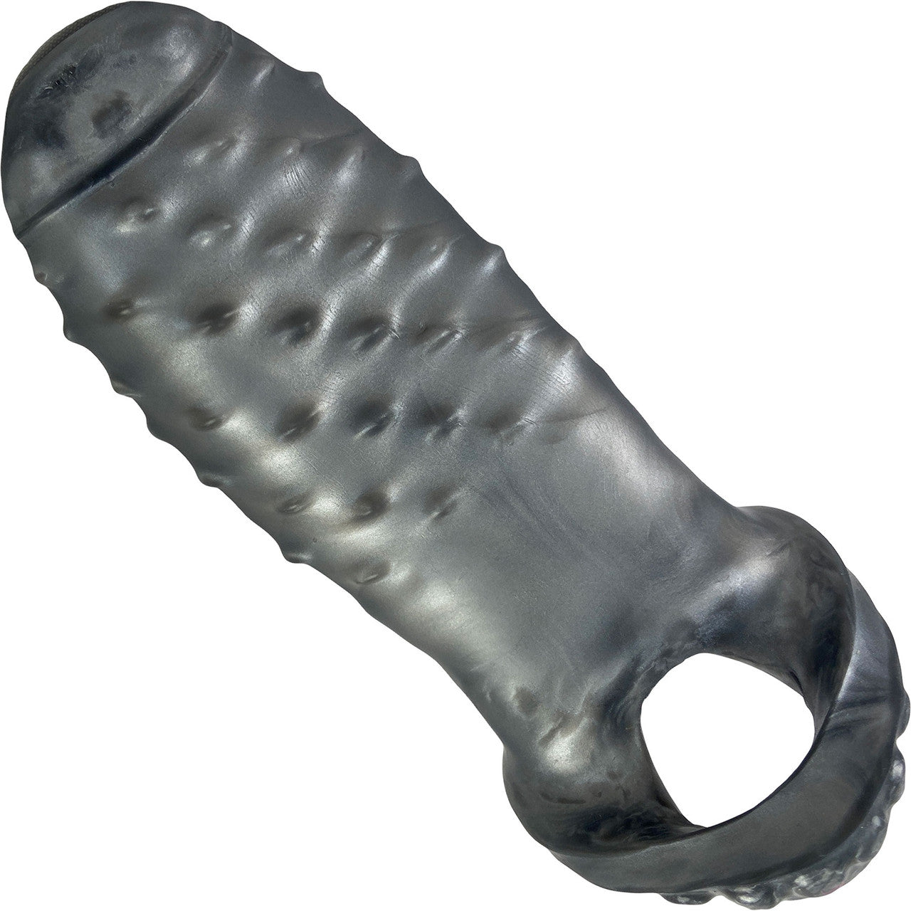 Deep Fantasies Leviathan Platinum Silicone Penis Sheath - Medium, Silver