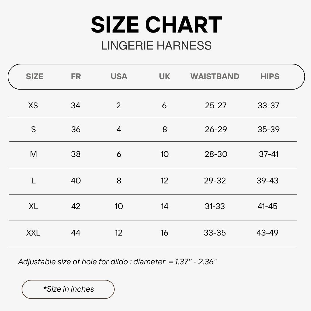 Strap-On-Me Size Chart
