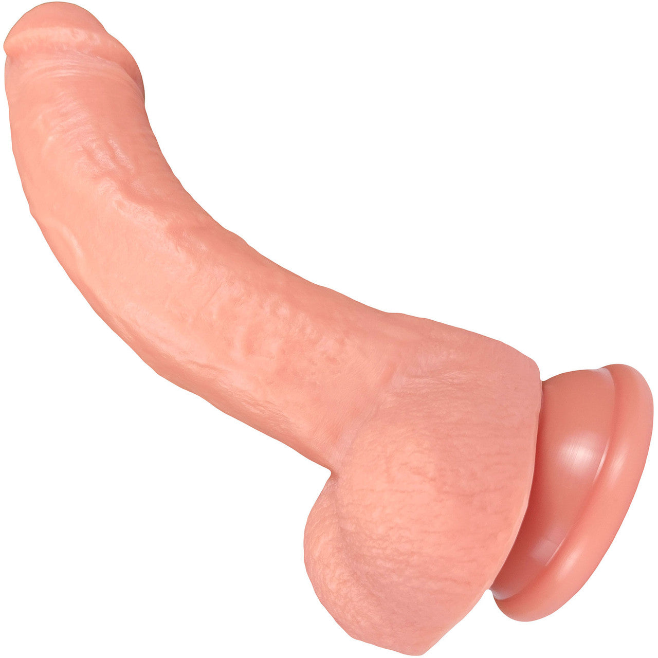 The Locksmith 6.5 Inch Silicone Realistic Posable Dildo With Balls & Suction Cup Base By Fukena - Vanilla