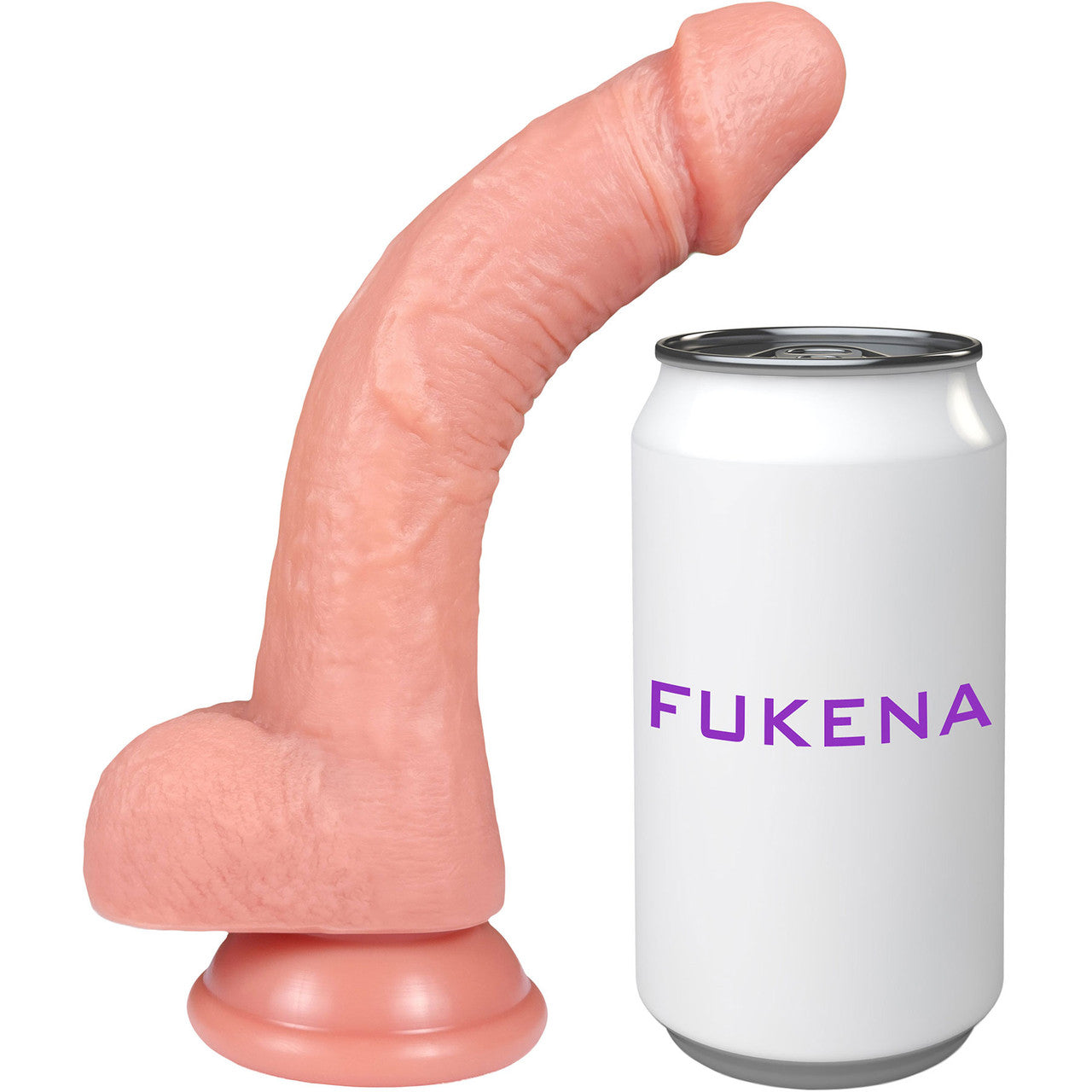 The Locksmith 6.5 Inch Silicone Realistic Posable Dildo With Balls & Suction Cup Base By Fukena - Vanilla