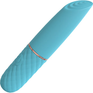 Loveline Beso Rechargeable Waterproof Silicone Textured Mini Lipstick Vibrator - Blue